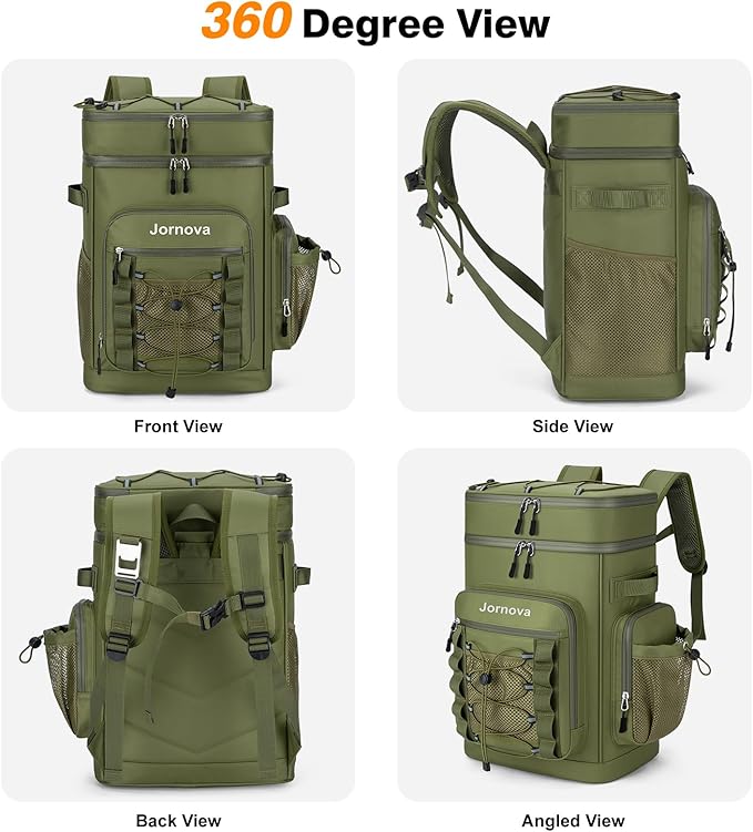 Insulated Cooler Backpack, 40L Leakproof Backpack with Double Compartments for Men & Women, Large Lunch Cooler for Camping, Beach, Travel, Picnic, Up to 48 Cans