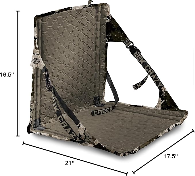 Crazy Creek Kings Camo HEX 2.0 Original Chair for Hunting, Camping, Stadium Seating & More, on All Terrains, Adjustable Straps, Compact Design, Water-Resistant, Kings Camo
