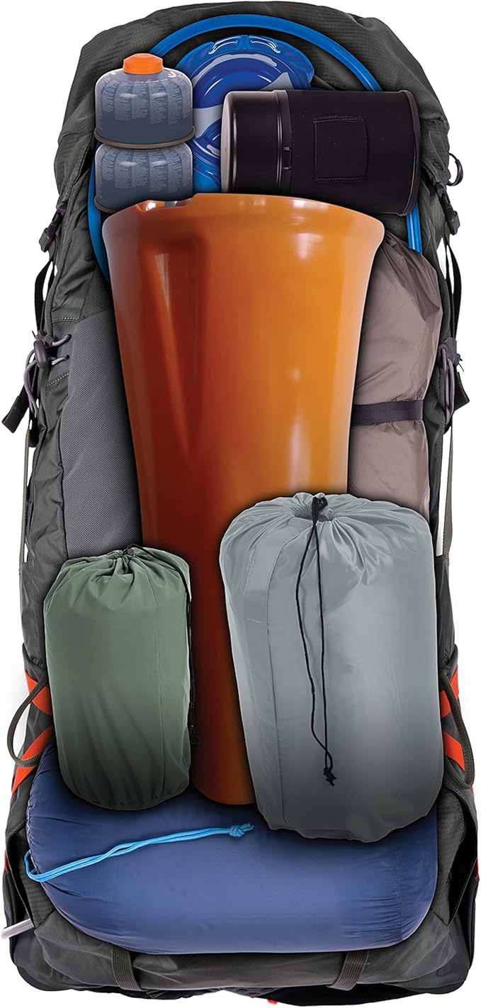 SABRE Frontiersman Bear Safe Food Storage Container, 11.86-Liter Storage Capacity, Locking Lid, Water and Airtight, Prevents Food Odors, Family Size and Longer Hike Usage, High Visibility Orange Color
