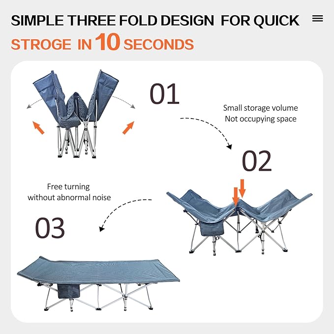 79x32 inches Camping cot Camping Bed cots for Sleeping 900 LBS(Max Load) Folding cot with Carry Bag Double Layer Oxford Camping cots Sleeping cots for Adults Office Home Nap Beach Vocation