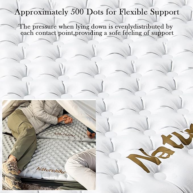Naturehike 5.8/8.8 R-Value Camping Sleeping Pad,3.1"-4.7" Ultra-Thick,1-1.4LB Ultralight Camping Mat with Inflatable Bag,Backpacking Inflatable Foam Camping Mat for Car,Hiking