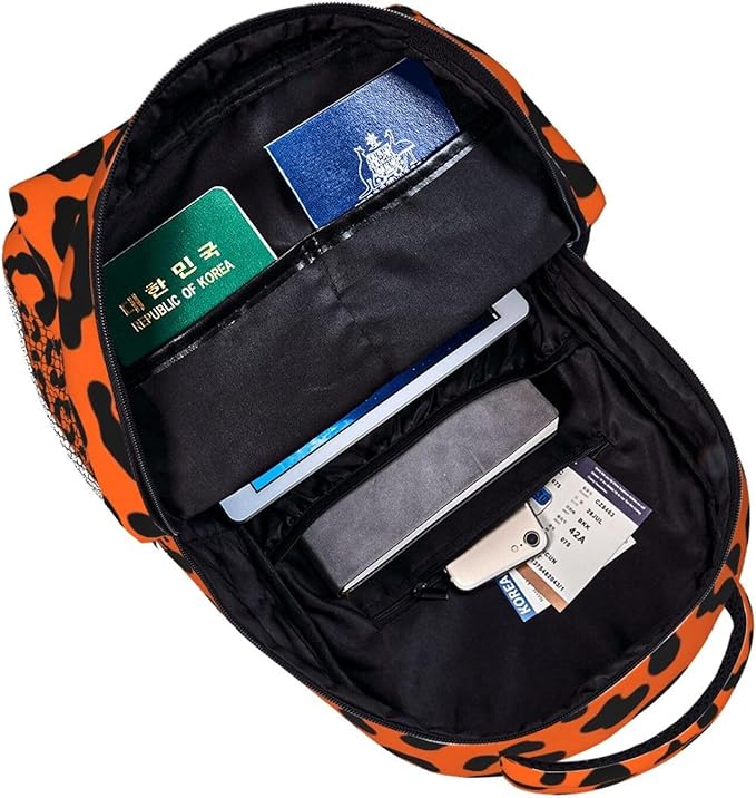 Lightweight Daypack for Camping Business Walking Cycling, Large Capacity Anti-Theft Multipurpose Bookbag, Animal Leopard Pattern Gym Outdoor Hiking Backpack