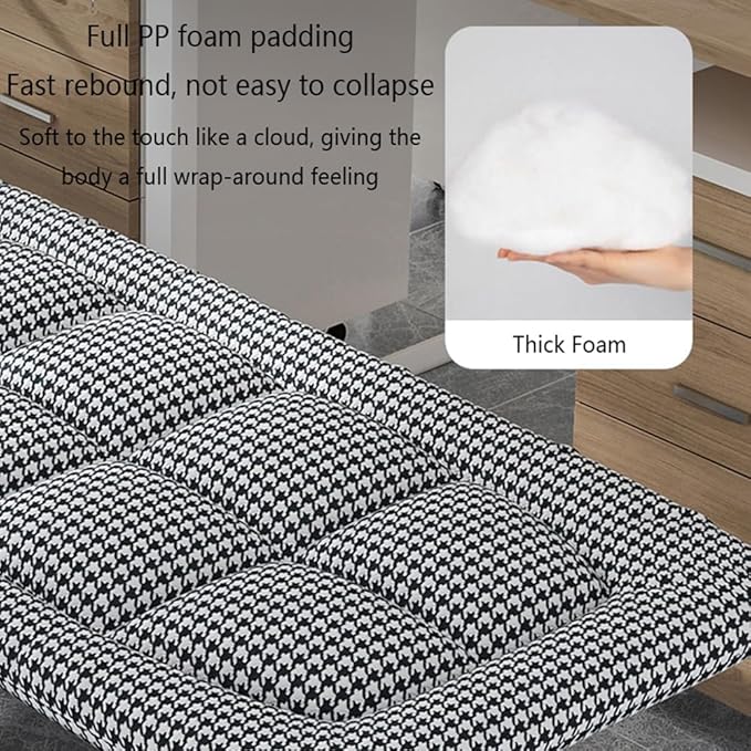 Folding Camping Cot with Mattress and Pillow, Portable No Installation Lightweight Adult Sleeping Bed for Home,Office,Camping and Travelling (Bird's-Eye Check)