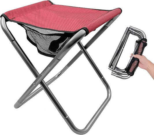 Camping Stool, Portable Folding Stool XXL Size Camping Stool for Adults Supports up to 240 lbs