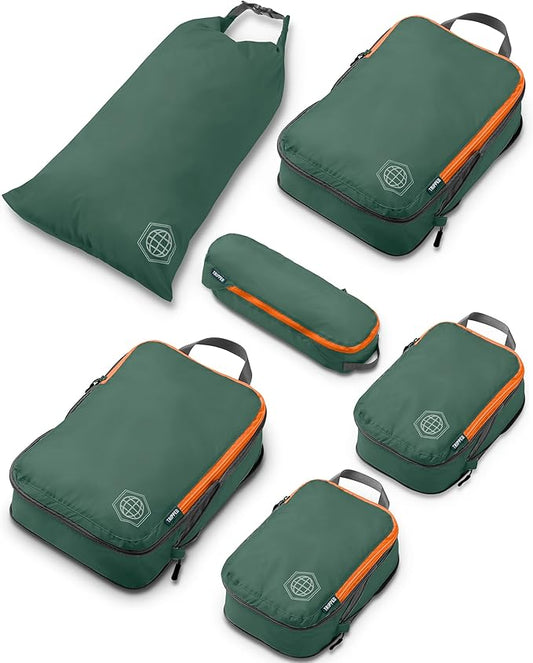 Compression Packing Cubes Set for Carryon Suitcases- Lightweight, Durable Clothes Organizer
