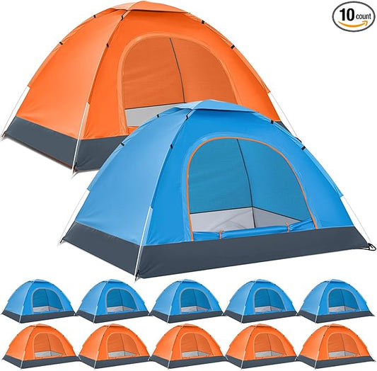 Woanger 10/16 Pack Bulk 2 Person Camping Tents for Homeless Lightweight Tent with Rain Fly and Carrying Bag Waterproof Windproof Setup Pop Up for Camping Backpacking Donation