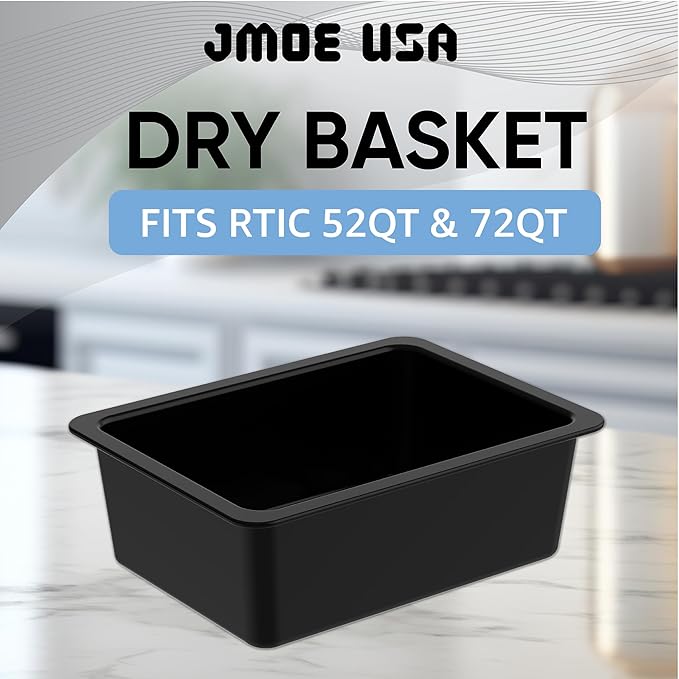 Jmoe USA Dry Basket for RTIC 52QT Ultra-Light Cooler | BPA-Free Tough Plastic | Specially Designed, Durable, Food-Safe | Storage Tray for Electronics, Utensils, Dry Goods, and More