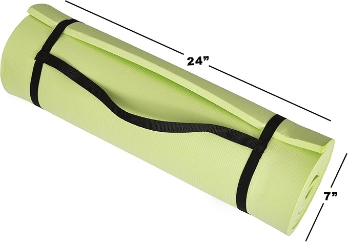 Sleeping Pad, Lightweight Non Slip Foam Mat with Carry Strap by Wakeman Outdoors (Thick Mattress for Camping, Hiking, Yoga and Backpacking) (Green) , 72 inches (L) x 24 inches (w) x 0.50 inch (H)