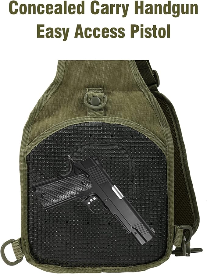BOMTURN Tactical Backpack-1000D Waterproof Military Backpack/Laser-Cut/CCW Bags Sling Bag Tactical Satchel Shoulder Bag Men