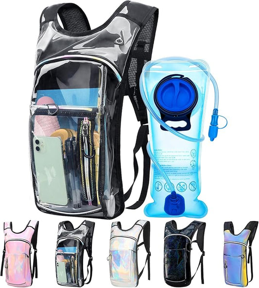 Hydration Backpack,Water Backpack with 2L Water Bladder,Festival Essential-Rave Hydration Pack,Lightweight Insulation Hydropack for Outdoor,Hiking,Running,Biking,Music Festival for Men Women