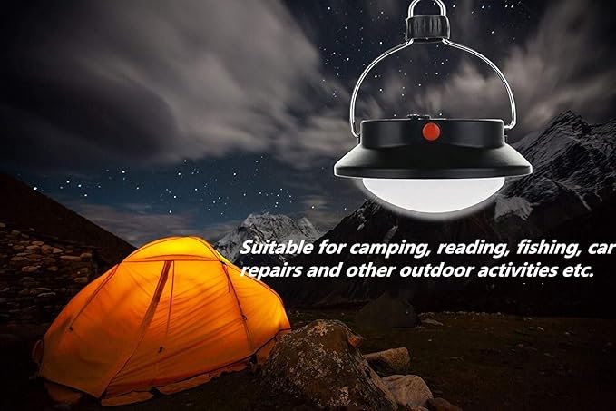 Portable LED Camping Lantern, Lightweight & Compact Tent Light for Camping, Hiking, Backpacking, Fishing & Emergency Use, 3 Brightness Modes, Battery Powered, Perfect for Power Outages & Hurricane