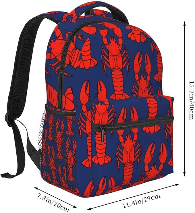 Rucksacks Lightweight Multipurpose Anti-Theft Red Lobster Shoulder Bag Large Capacity Business Computer Bag With Smooth Zippers