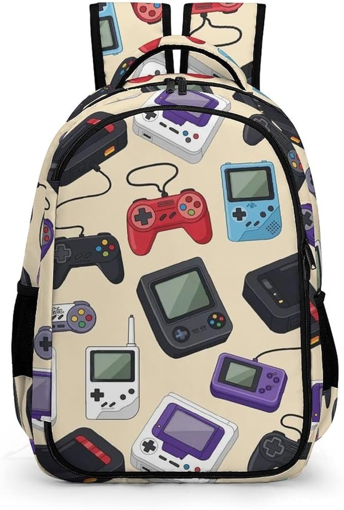 Travel Backpack Purse for Women, Video Game Weapon Funny Games Cute Laptop Backpack with Tumbler Holder for Nurse Teacher College Work Casual Daypack