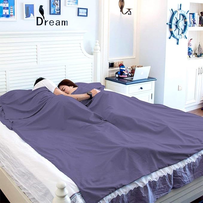 Sleeping Bag Liner, Lightweight Portable, Soft Travel and Camping Sheet, with Compact and Carry Bag, for Travel, Hotel