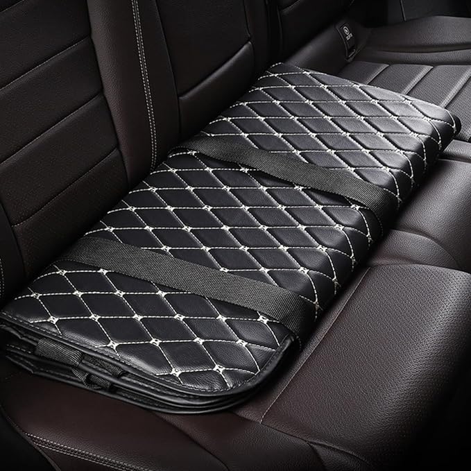 Non-Inflatable Car Mattress Back Seat Bed Extender Portable Folding Camping Travel for Sleeping (Black [Black line])