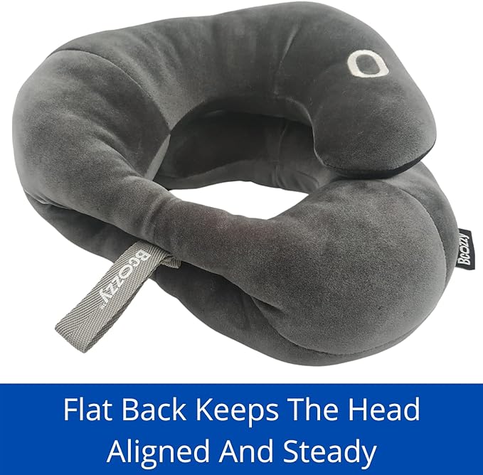 BCOZZY Neck Brace Pillow - Patented Relief for Neck Pain and Supportive Sleep-Soft, Washable, and Adjustable for Comfortable Resting. Gray Large