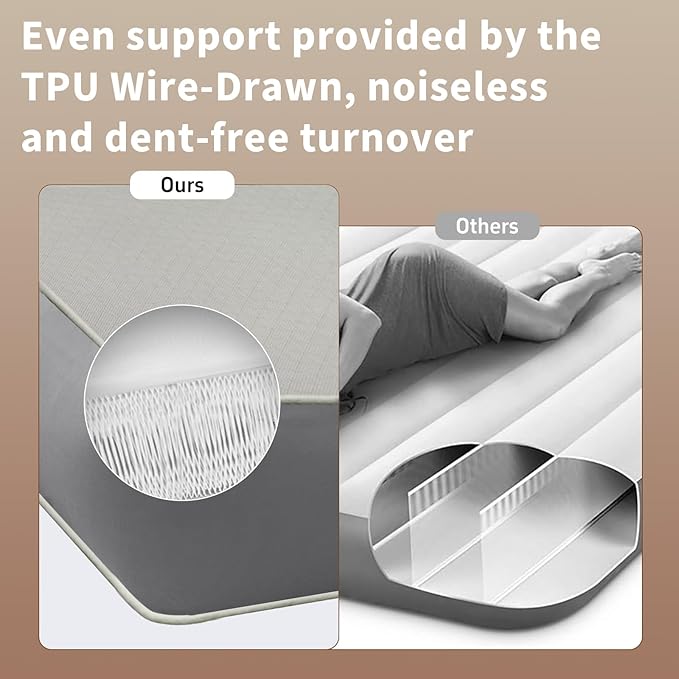 Portable TPU Wire-Drawn Inflatable Mattress - Quick Setup, Stable Sleep Surface, Indoor/Outdoor, Ideal for Travel & Home