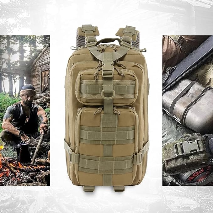 ROARING FIRE Military Tactical Assault Backpack, EDC Outdoor Backpack, Trekking Backpack, 30L Army Rucksack Molle Pack, Go Bag, Get Home Bag for EDC, Camping, Hiking