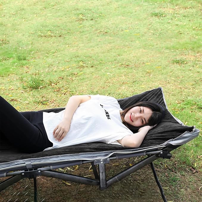 Sleeping Cot Pads (75" x 28") with Elastic Straps Portable for Outdoor & Hiking, Cotton Soft Thick Camping Cot Pad,Waterproof