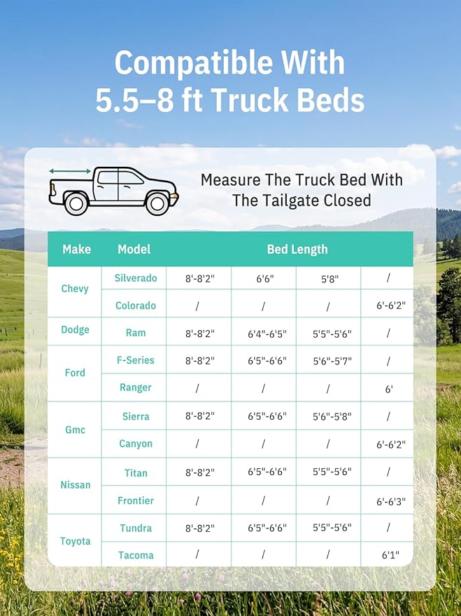 Niphean Inflatable Truck Bed Tent with Zipper-Connect Car Awning, 3-Min Setup Camping System for 5.5–8ft Truck Tent, Waterproof PU3000mm + UV50+ Side Shade, 2+1 Person Overland Shelter