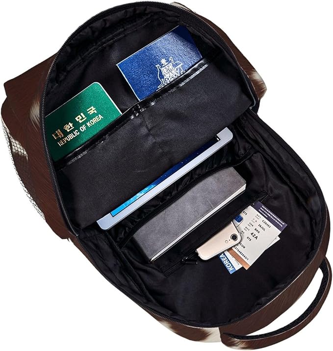 Daypack Backpack Polyester Multipurpose Anti-Theft Cow Print Shoulder Bag Big Capacity Gym Outdoor Hiking Backpack With Smooth Zippers