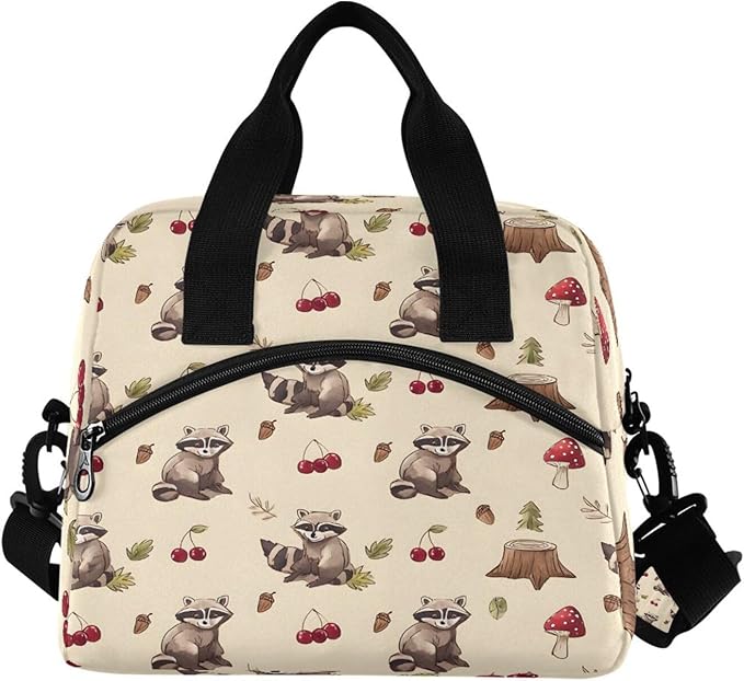 ALAZA Little Brown Bear Pattern Lunch Box for Men Women Adults Insulated Lunch Bag Cooler Bag with Adjustable Shoulder Strap for Work Picnic Travel