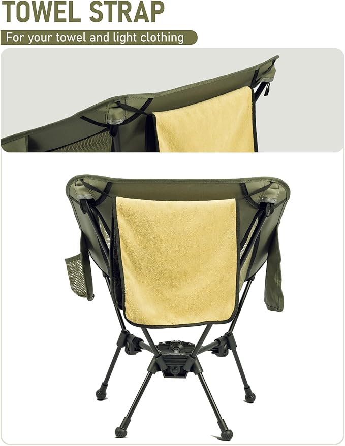 WildCall Lightweight Folding Camping Chair Compact Beach Chair with Anti-Sinking Large Feet