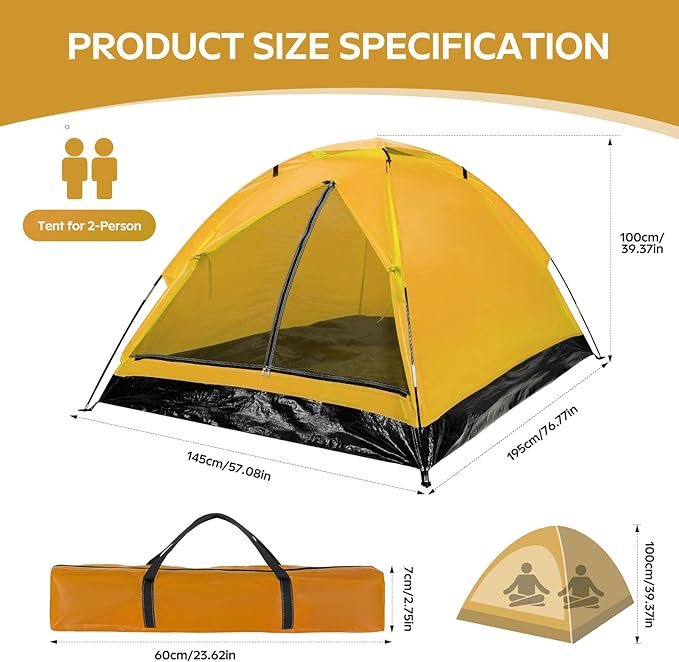 1-2 one Person Two Persons Small Camping Tents for Hiking with rainfly, Esay Set up Dome Tent with Carrying Bag,Basic Portable Camping Small Tents for Backpacking