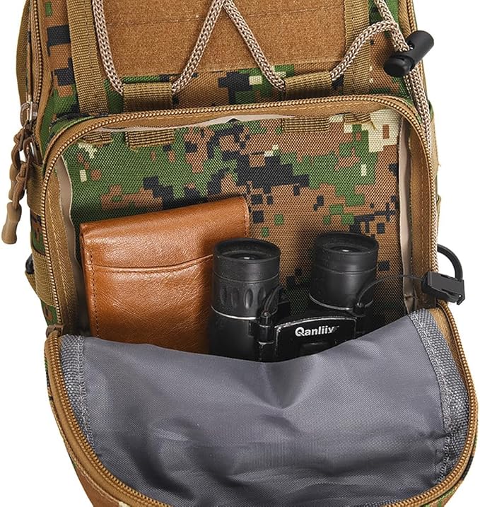 Viriber Tactical Backpack, Waterproof Military Cross-body Molle Sling Shoulder Backpack Chest Bag for Outdoor Every Day Carry Camouflage A