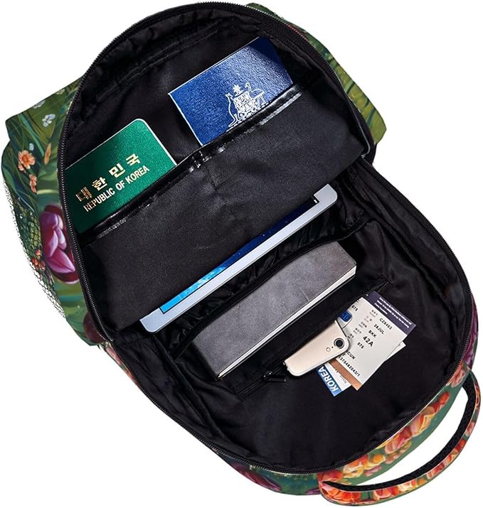 Adults Lightweight Colorful Sea Of Tulips Art Rucksacks Large Capacity Bookbag With Adjustable Shoulder Straps for Trekking Outdoors Bicycle