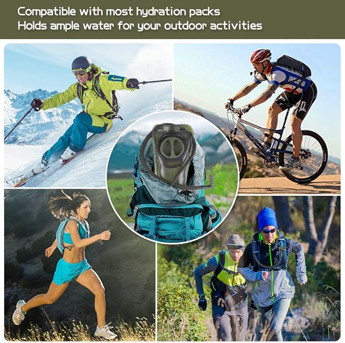 2L Hydration Bladder, Water Bladder for Hiking Backpack 2 Liter Water Storage Bag with Insulated Tube, Hydration Back Pack Replacement for Outdoor Camping Running Cycling