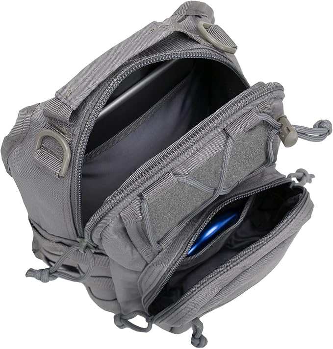 BOMTURN Tactical Backpack-1000D Waterproof Military Backpack/Laser-Cut/CCW Bags Sling Bag Tactical Satchel Shoulder Bag Men