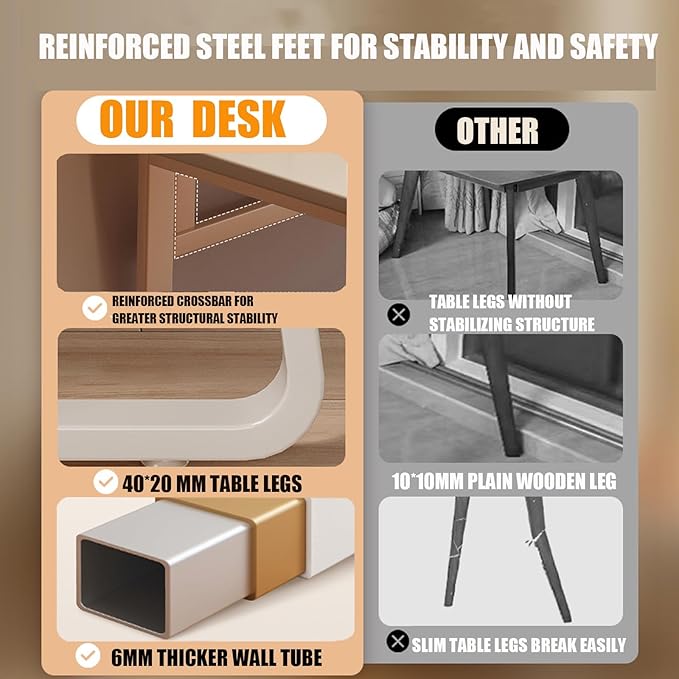 Computer Desk Modern Simple Style Desk for Home Office, 47.2 inch Small Writing Table or Bedroom