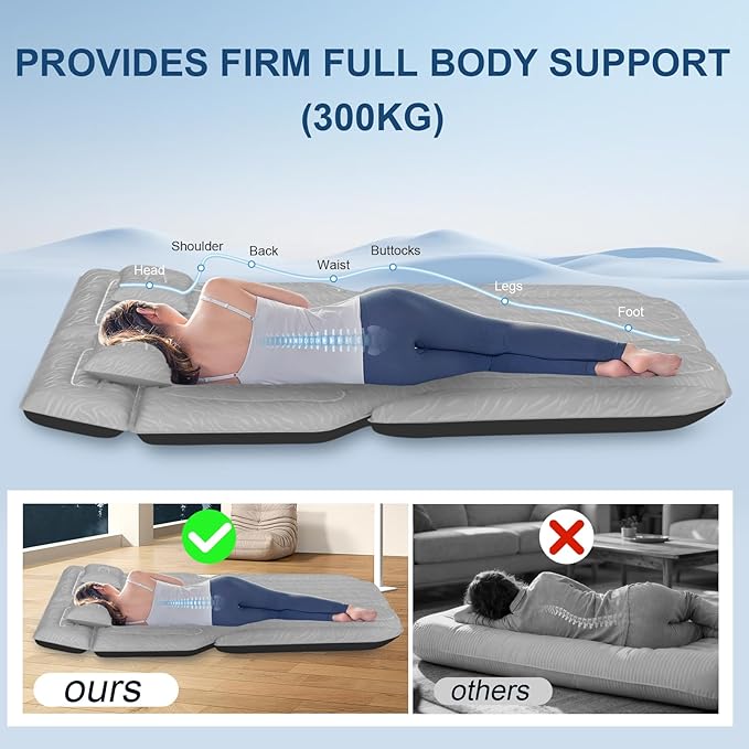 Inflatable SUV Air Mattress Bed Car Mattress for SUV, Double-Sided Flocking Travel Camping Bed, Car Sleeping Mattress for Universal SUV with Air Pump 2 Pillows