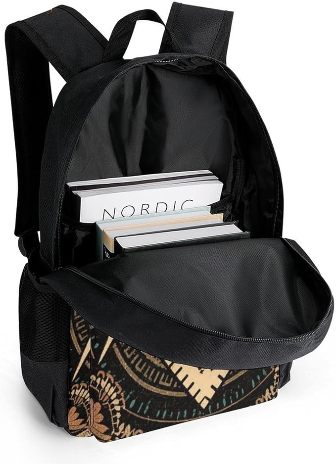 Backpack Anti-Theft Multipurpose Large Capacity Carry On Bag, Gold Freemason Freemasonry Masonic Art Camping Outdoor Backpack With Side Pockets