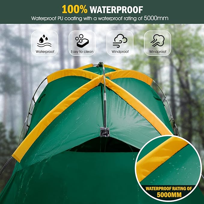 Pickup Truck Tent with Awning Shade,Waterproof PU5000mm Oxford for 5.5-6.3 FT Truck Bed for Camping Travel Outdoor Activities for Chevy Silverado 1500,Ram 1500/Dakota,F150,GMC 1500,Titan,Tundra(Green)