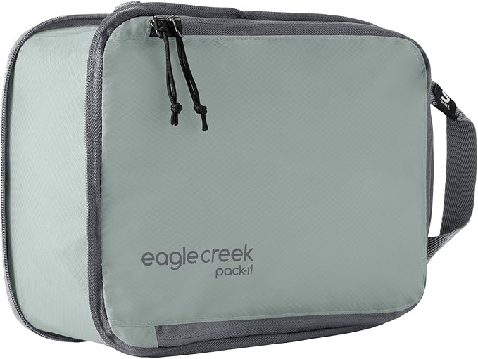 Eagle Creek Pack-It Isolate Compression Cube - Lightweight Compression Cube for Optimizing Luggage Space - Easy-Grab Zipper - Convenient Top Handle - Recycled Materials - Small - Storm Grey