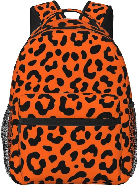 Lightweight Daypack for Camping Business Walking Cycling, Large Capacity Anti-Theft Multipurpose Bookbag, Animal Leopard Pattern Gym Outdoor Hiking Backpack
