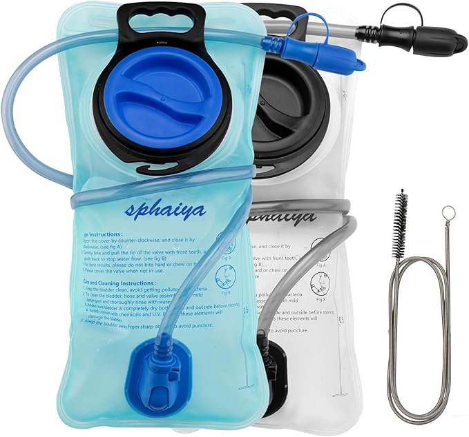 2 Pack Hydration Bladder 2L-3L with Cleaning Brush - Wide Opening, Leak Proof Water Reservoir for Hiking Cycling Running Camping Backpack - BPA Free