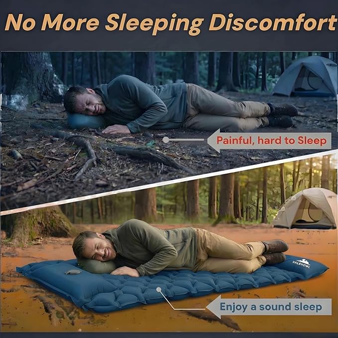 1.8 Pounds Ultralight Camping Sleeping Pad - R-Value 3.0 for 4 Seasons, Durable & 100% Waterproof Outdoor Air Mattress, Compact Sleeping Mat for Hiking, Backpacking, Travel