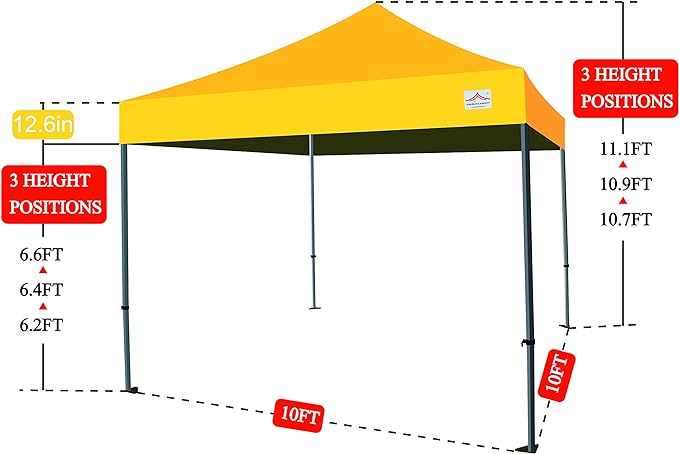 10'x10' Pop Up Canopy Tent Commercial Instant Shelter with Heavy Duty Roller Bag, 4 Canopy Sand Bags, 10x10 FT Lake Blue