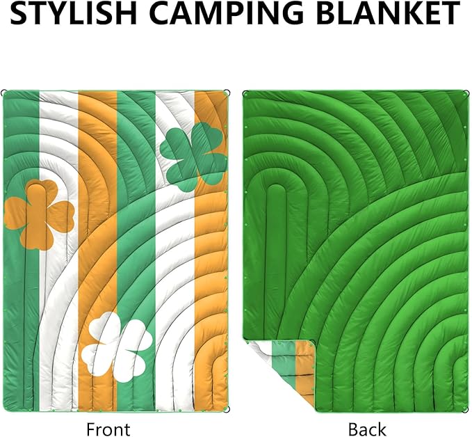 Camping Blanket,Puffy Printed Camp Blankets Lightweight Packable for Outdoor Camping,Traveling, Stadium, Hiking, Picnics