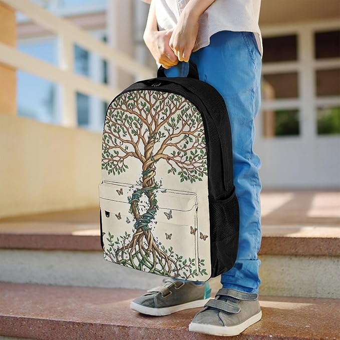 Supdreamc Rucksack Anti-Theft Multipurpose Large Capacity Carry On Bag, Dna Tree Of Life Travel Hiking Bag Day Pack With Side Pockets