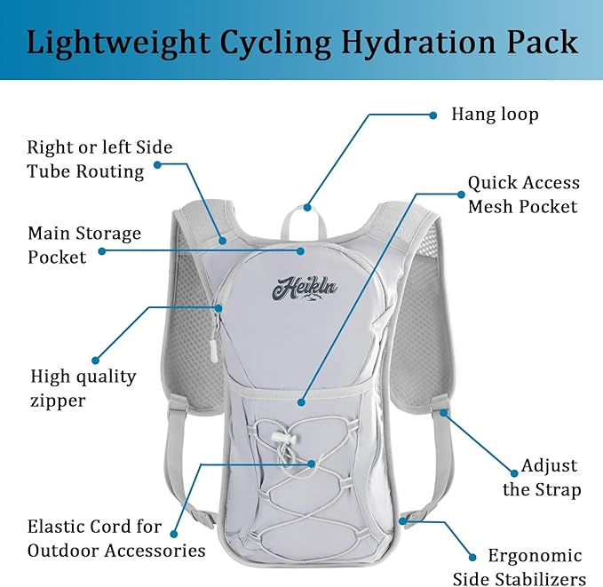 Hydration Backpack,Lightweight Water Backpack with 2L Water Bladder Running Hydration Vest Backpack for Hiking Running Cycling Hiking