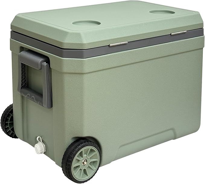 JUST-V 34-127 Quart Insulated Portable Cooler with Heavy Duty Wheels Keeps Ice for up to 5 Days, Great for Drink, Beach, Camping, Tailgating, Sports, & More