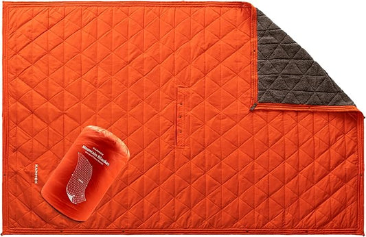 KAMMOK Mountain Blanket - Ultra-Plush Fleece, Water Resistant, Portable, Durable, Indoor/Outdoor Camp Blanket (84 in × 50 in) - Ember Orange
