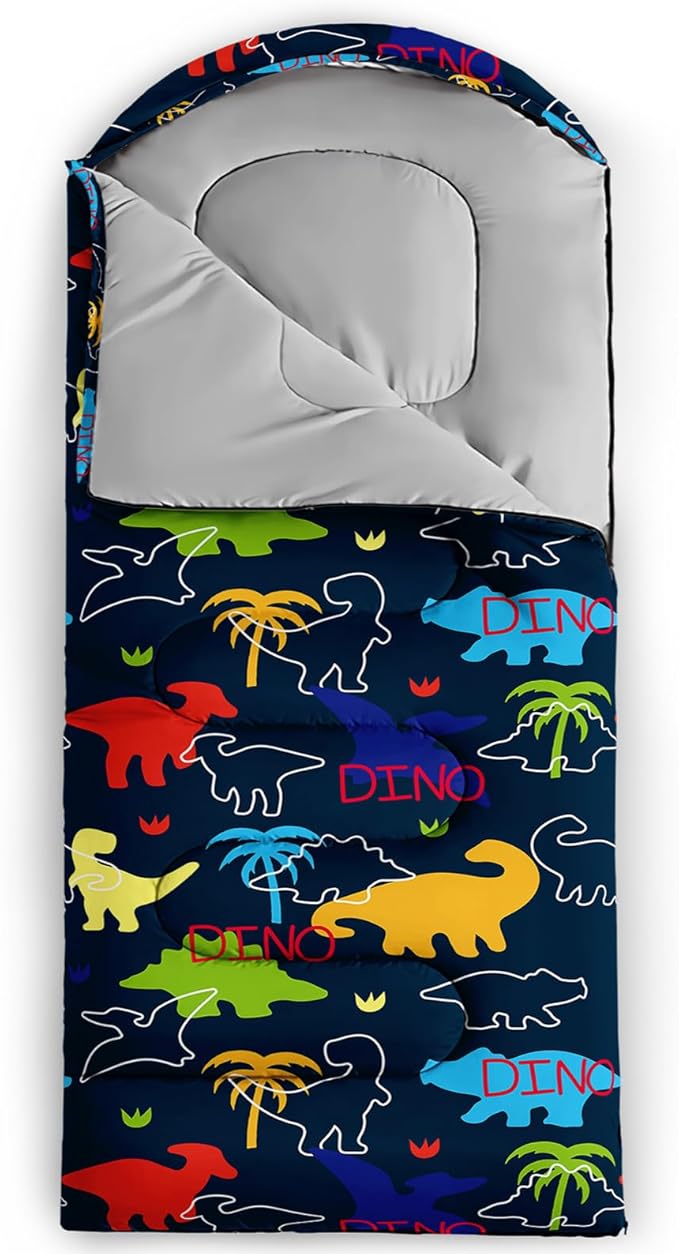 AILONEN Boys Sleeping Bag for Camping,Nautical Anchor,Lightweight & Waterproof,3 Season Warm & Cool Weather,Navy Blue Sleeping Bags for Kids Men Travelling,Outdoors