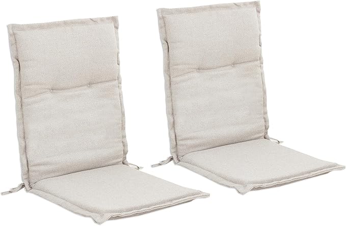 C-Hopetree Indoor High Back Rocking Chair Cushions for Glider and Swivel Rocker, Outdoor Replacement Highback Dining Seat Pads with Back Elastic and Ties, 18" x 42" x 1.5", Beige, Set of 2