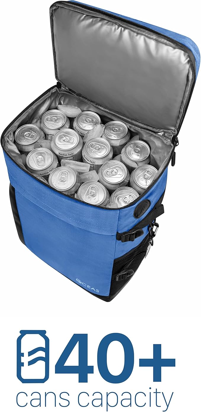 Oceas Cooler Backpack Insulated Waterproof - 40 Can Soft Backpack Coolers Insulated Leak Proof - Waterproof Lining Keeps Lunch, Beer & Ice Cold for 16 Hours - Travel Back Pack Cooler for Women & Men