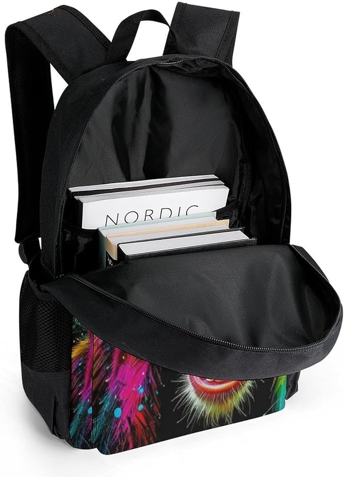 Daypack Backpack Polyester Anti-Theft Multipurpose Clever Animals Monkey Art Bookbag Big Capacity Travel Hiking Camping Rucksack With Smooth Zippers